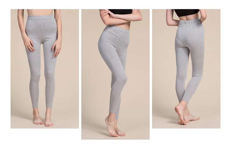 Women Leggings 80%Silk 15%Cashmere 5%Spandex Solid slim leggings Full length bottoming pants 2025 Fall Winter New Black Gray