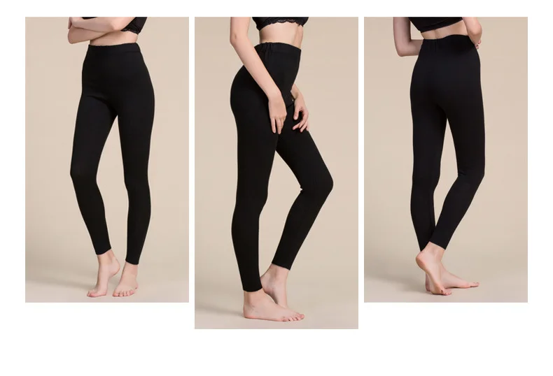 Women Leggings 80%Silk 15%Cashmere 5%Spandex Solid slim leggings Full length bottoming pants 2025 Fall Winter New Black Gray