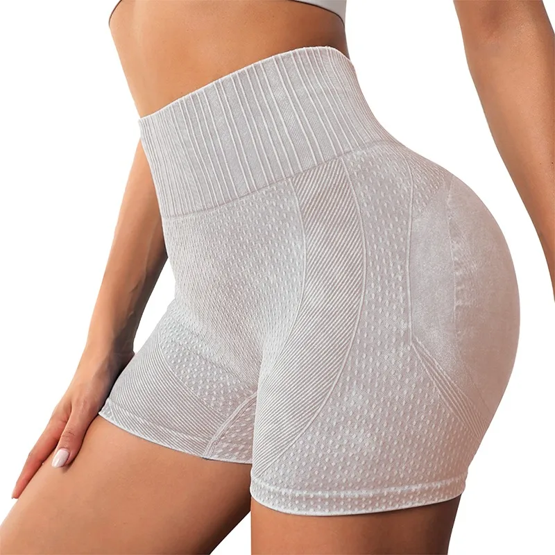 Seamless Knitted Buttock Sports New Shorts Running Yoga Fitness Pants Tight Quick Dry Training Yoga Shorts Women