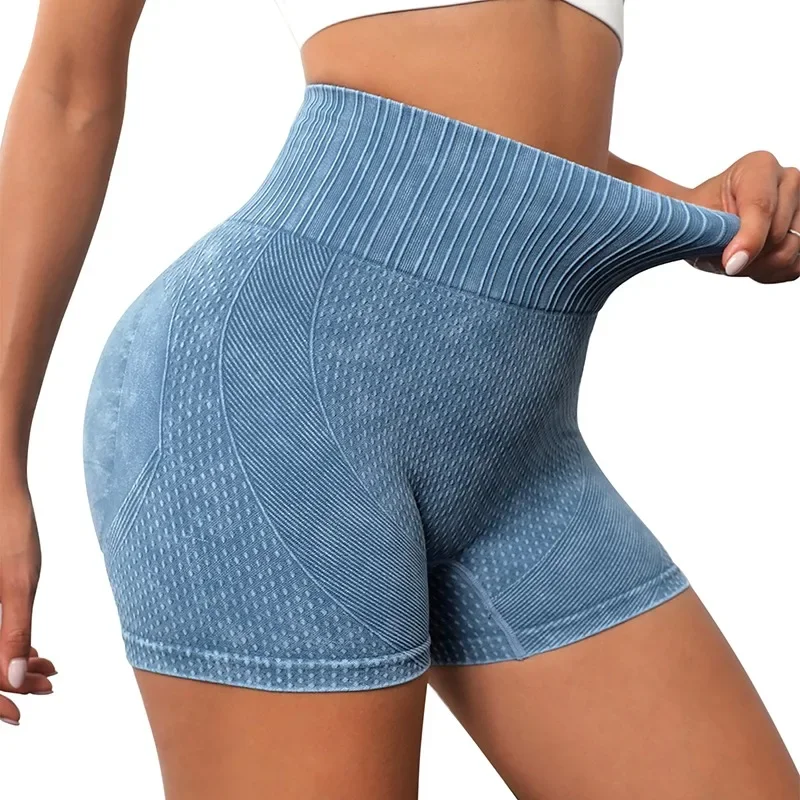Seamless Knitted Buttock Sports New Shorts Running Yoga Fitness Pants Tight Quick Dry Training Yoga Shorts Women