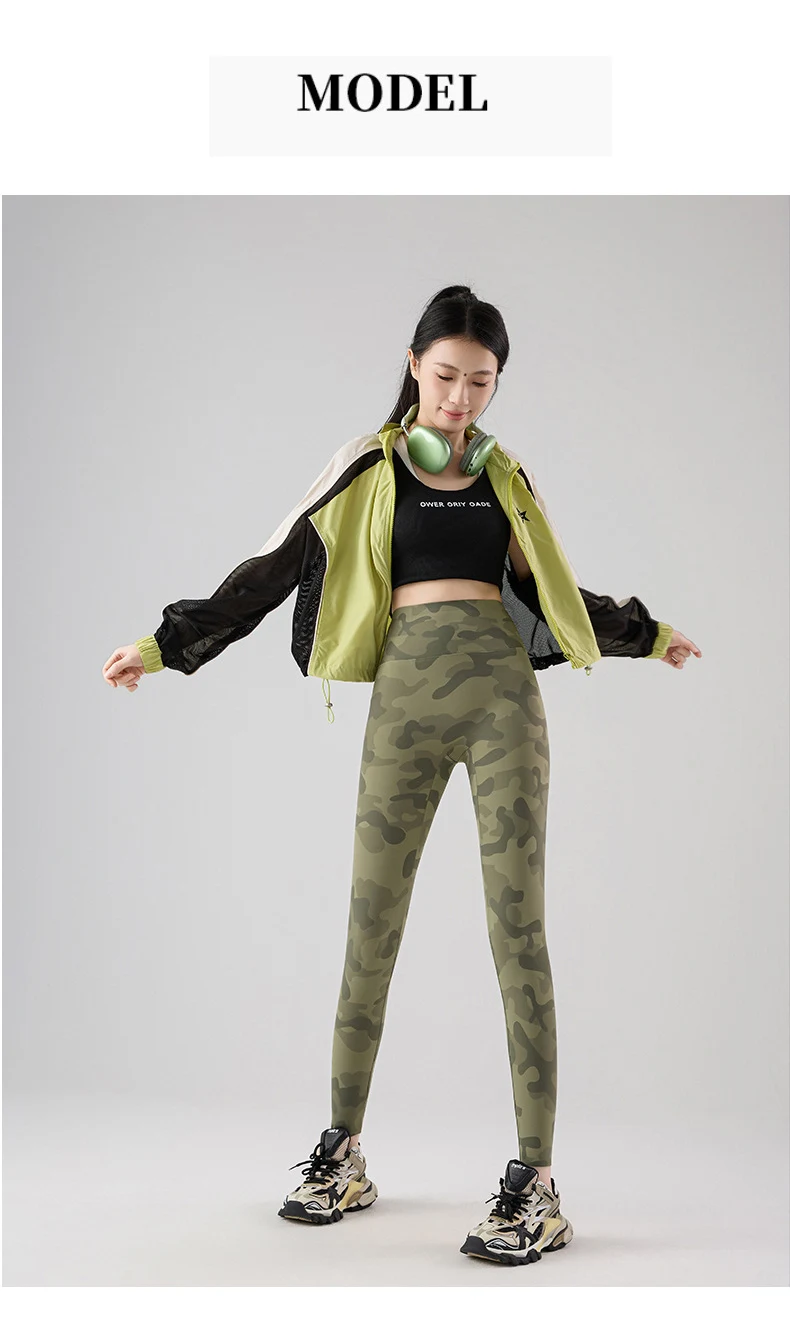 BIVIGAOS Spring Summer New Seamless Camouflage Sharkskin Leggings Women Fashion High Waist Casual Sports Tights Fitness Leggings