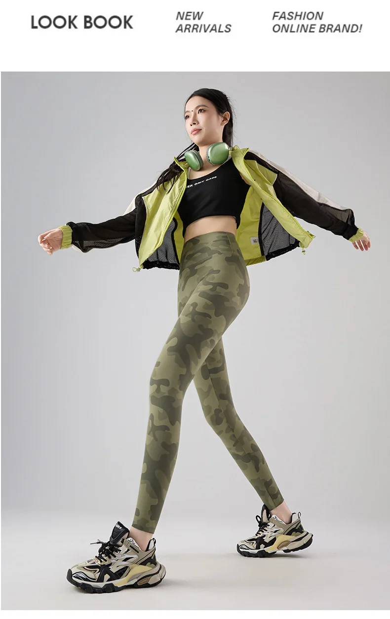 BIVIGAOS Spring Summer New Seamless Camouflage Sharkskin Leggings Women Fashion High Waist Casual Sports Tights Fitness Leggings
