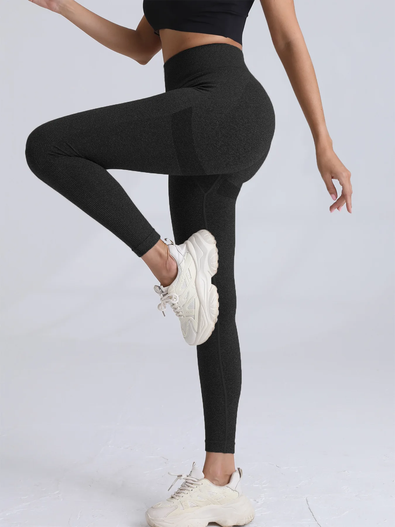 High Waist Yoga Pants Women Seamless Slim Leggings High Elastic Gym Workout Running Tights Solid Color Hip Liftting Leggings