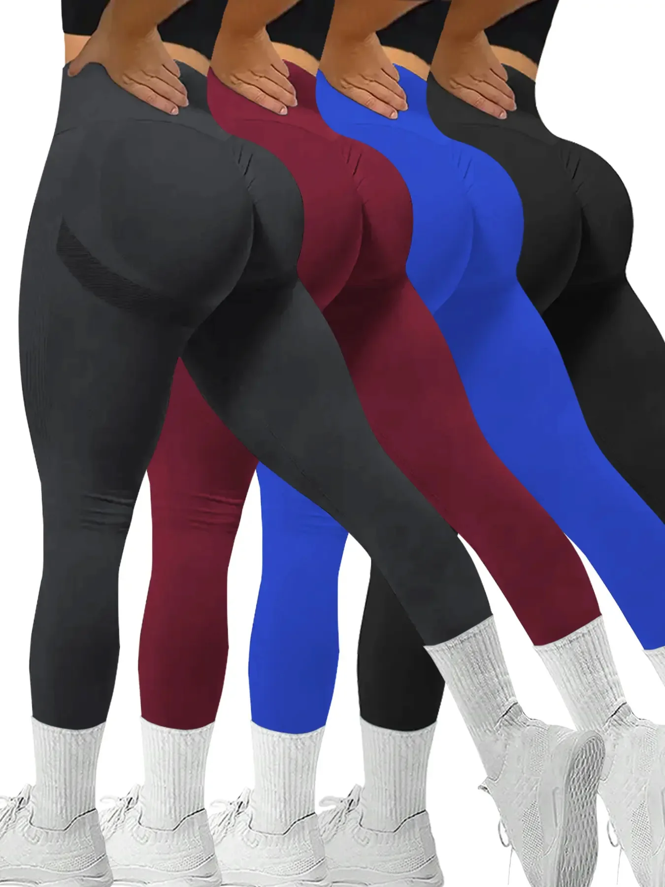 High Waist Yoga Pants Women Seamless Slim Leggings High Elastic Gym Workout Running Tights Solid Color Hip Liftting Leggings