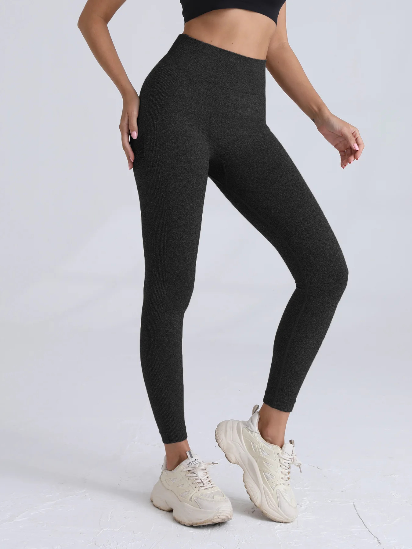 High Waist Yoga Pants Women Seamless Slim Leggings High Elastic Gym Workout Running Tights Solid Color Hip Liftting Leggings