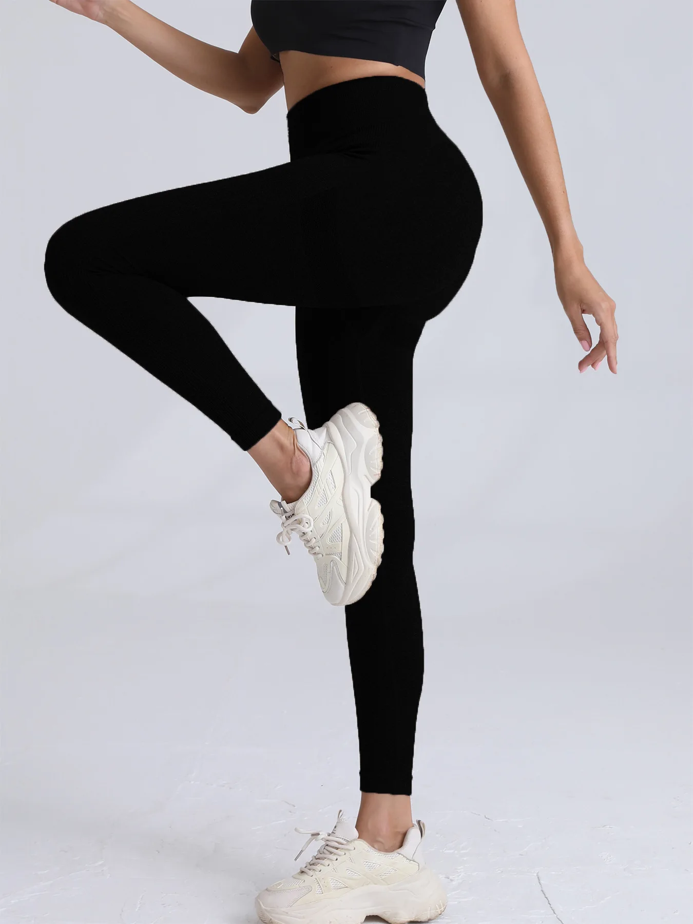High Waist Yoga Pants Women Seamless Slim Leggings High Elastic Gym Workout Running Tights Solid Color Hip Liftting Leggings