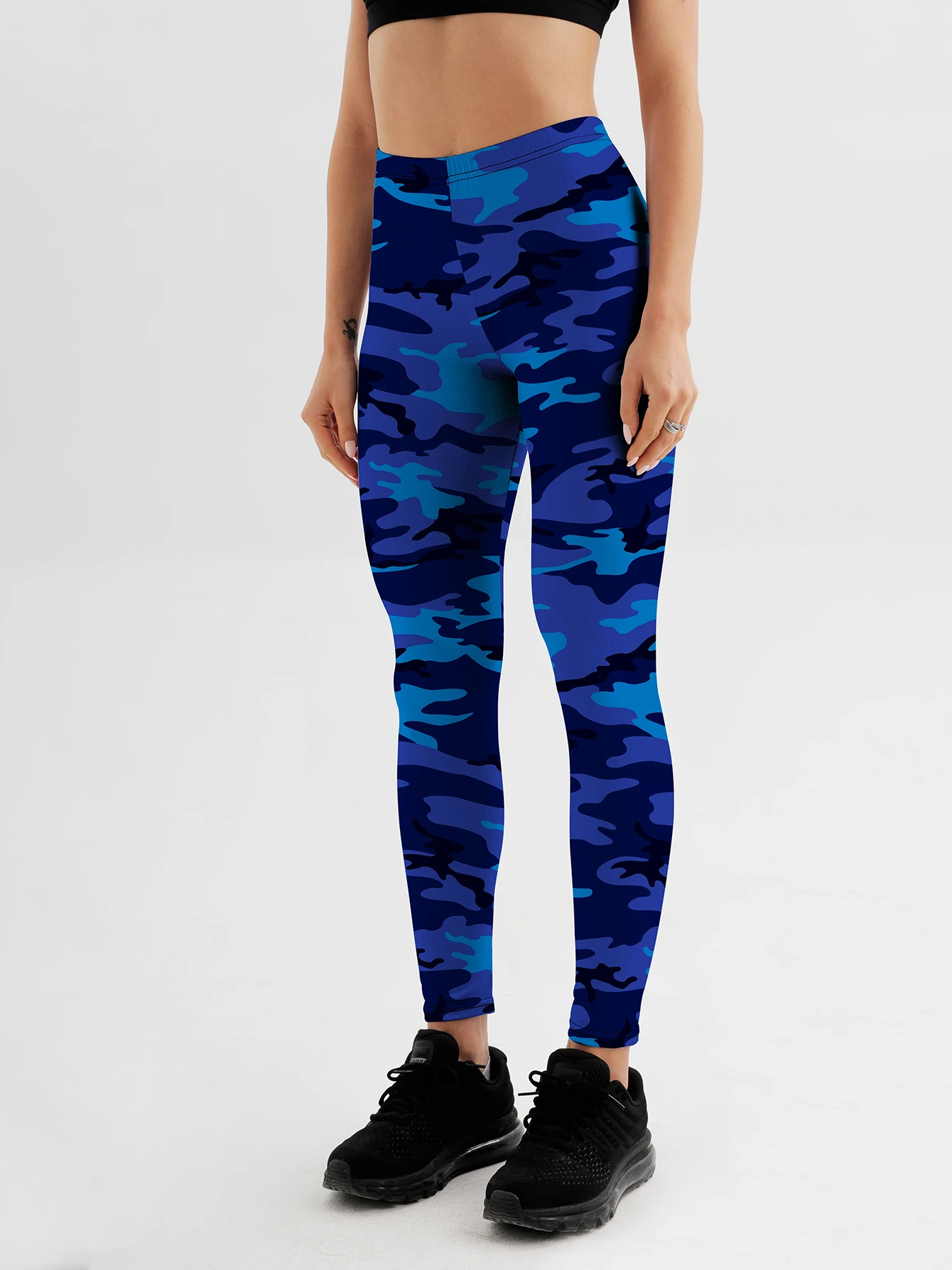 Fashion Women camouflage Leggings For Fitness High Waist Gym Legging Push Up Women navy Leggings