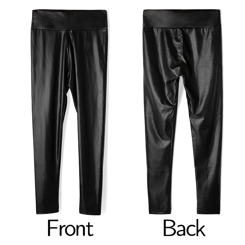 Vaslanda PU Leather Pencil Pants Women Sexy Tight Booty Up Skinny Leggings Faux Trouser High Waisted Tummy Control Slim Jeggings