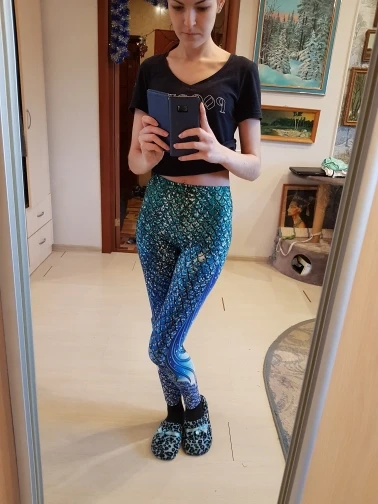 NADANBAO New Galaxy Leggings Women Sexy Mermaid Legging Fish Scale Leggins Fitness Colorful Elasticity Legins
