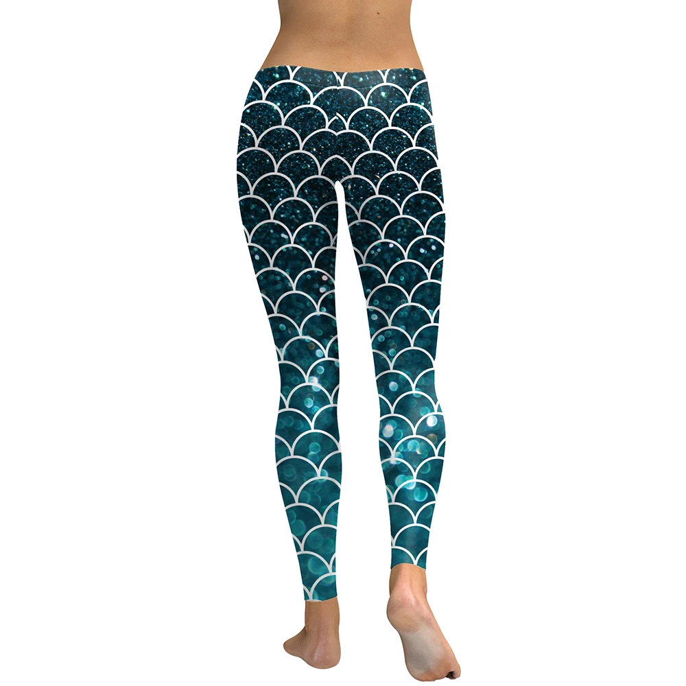 NADANBAO New Galaxy Leggings Women Sexy Mermaid Legging Fish Scale Leggins Fitness Colorful Elasticity Legins