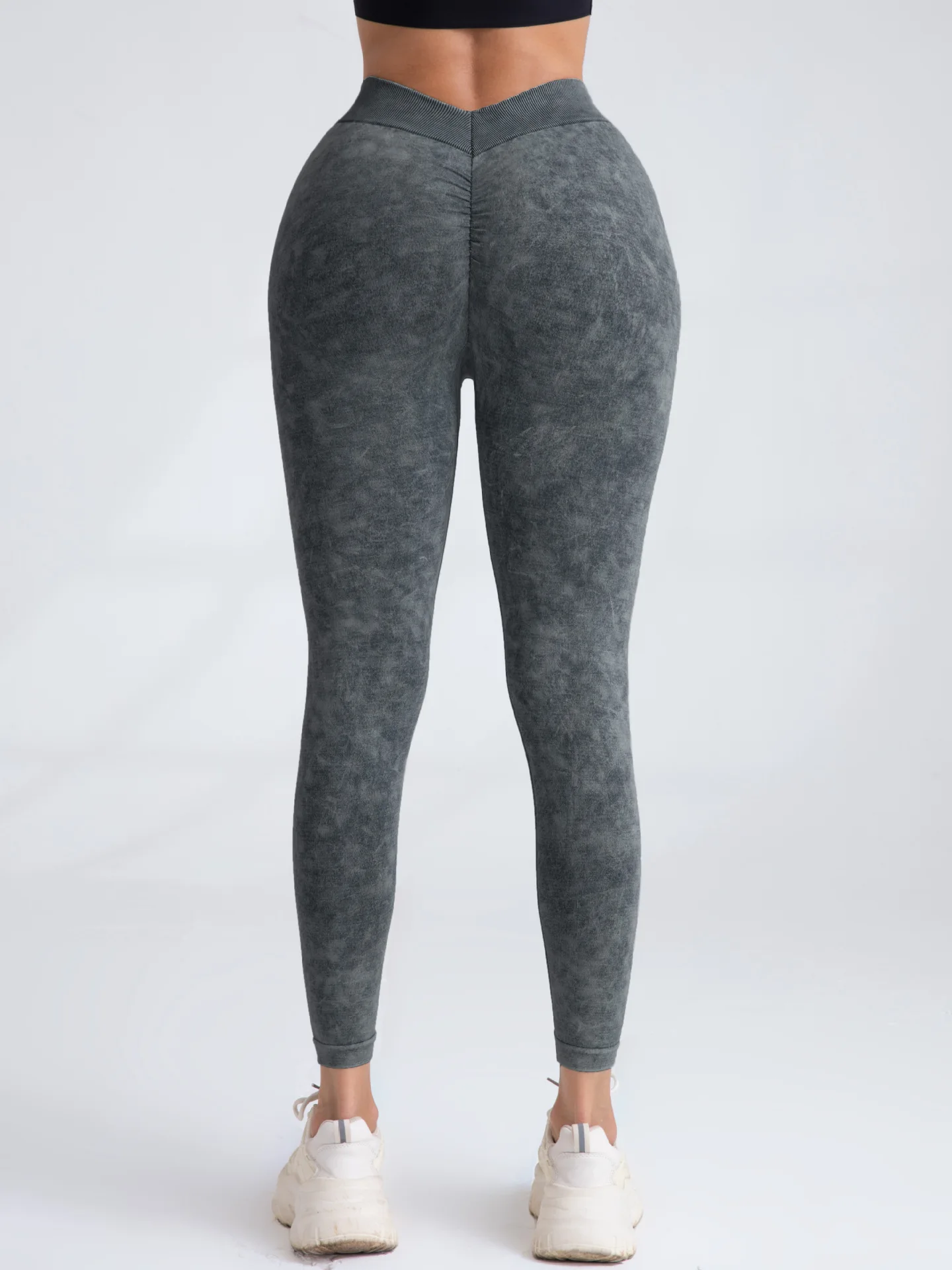 Women V Back Leggings Butt Lifting Gym Fitness Athletic Workout Leggins Outdoor Yoga Pants Sports Soft Tights Nylon