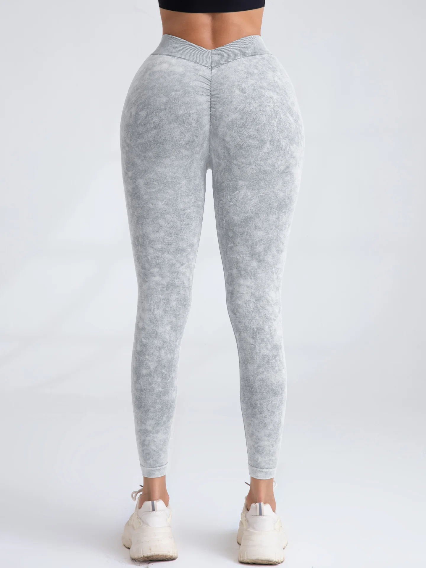 Women V Back Leggings Butt Lifting Gym Fitness Athletic Workout Leggins Outdoor Yoga Pants Sports Soft Tights Nylon