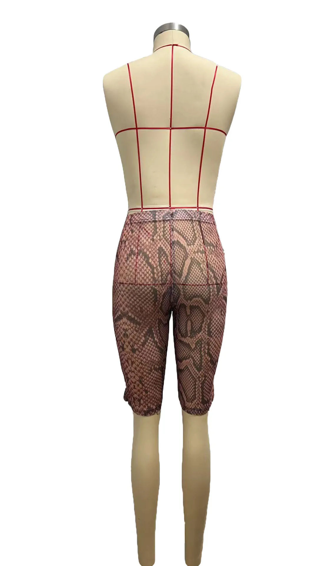 CM.YAYA Women Fashion Sexy Party Clubwear Mesh See Though Pants Capris 2025 Summer Leopard Print Leggings Street Trousers