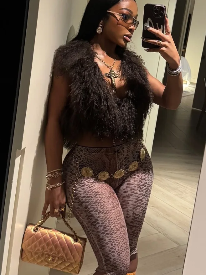 CM.YAYA Women Fashion Sexy Party Clubwear Mesh See Though Pants Capris 2025 Summer Leopard Print Leggings Street Trousers