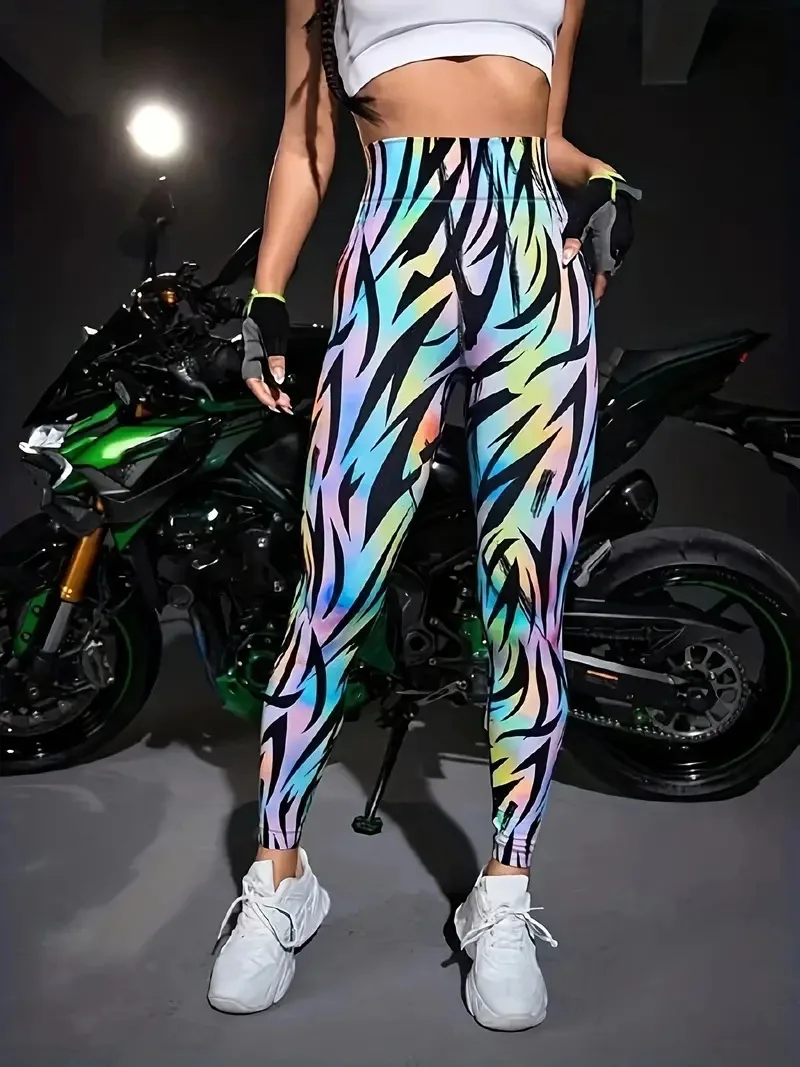 Women Tie Dye Fitness Yoga Pants High Waist Seamless Booty Lifting Leggings Sexy 3D Print Workout Outdoor Gym Pants