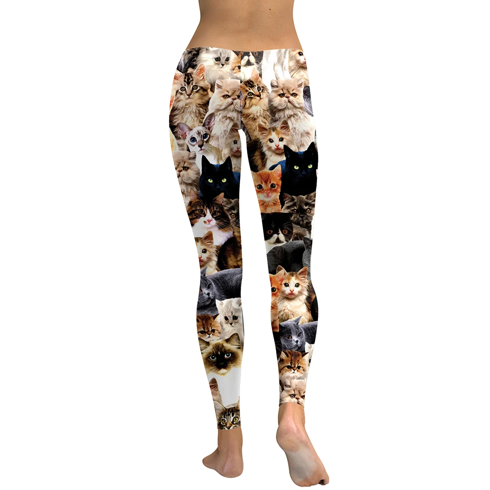 NADANBAO 2025 Women Leggings Lovely Cat Hologrephic Digital Print Fitness legging High Waist Workout Pants Casual Street Leggins