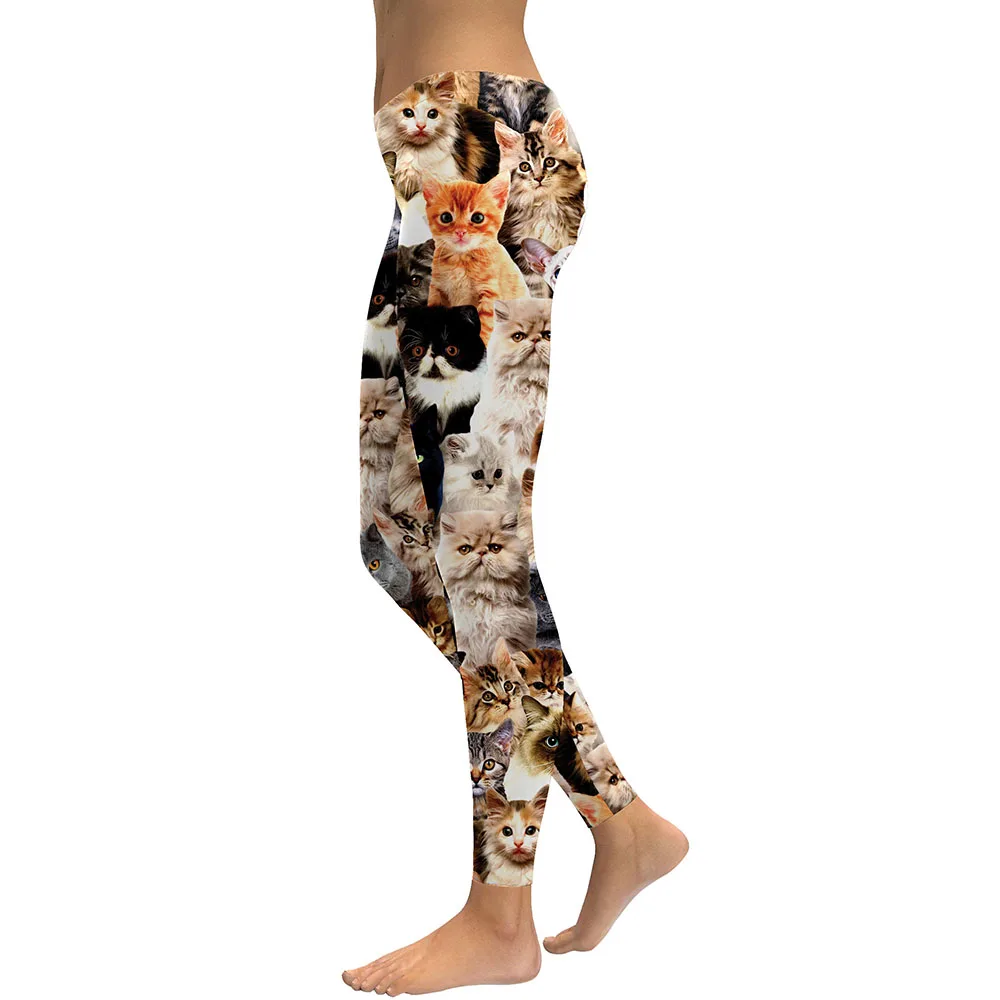 NADANBAO 2025 Women Leggings Lovely Cat Hologrephic Digital Print Fitness legging High Waist Workout Pants Casual Street Leggins