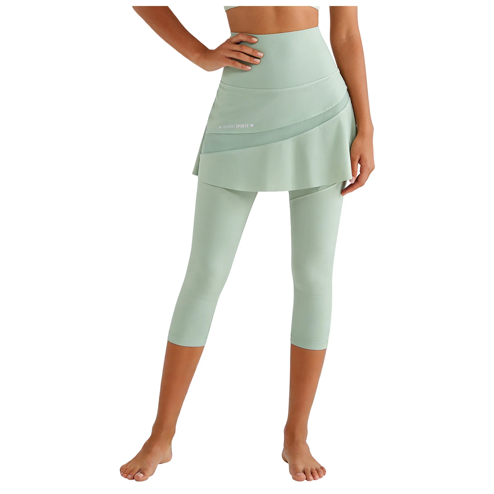Women Yoga Tenis Skirts High Waist Fake Two Pieces Sports Leggings Quick Drying Capris Fitness Pants Athletic Running Legging