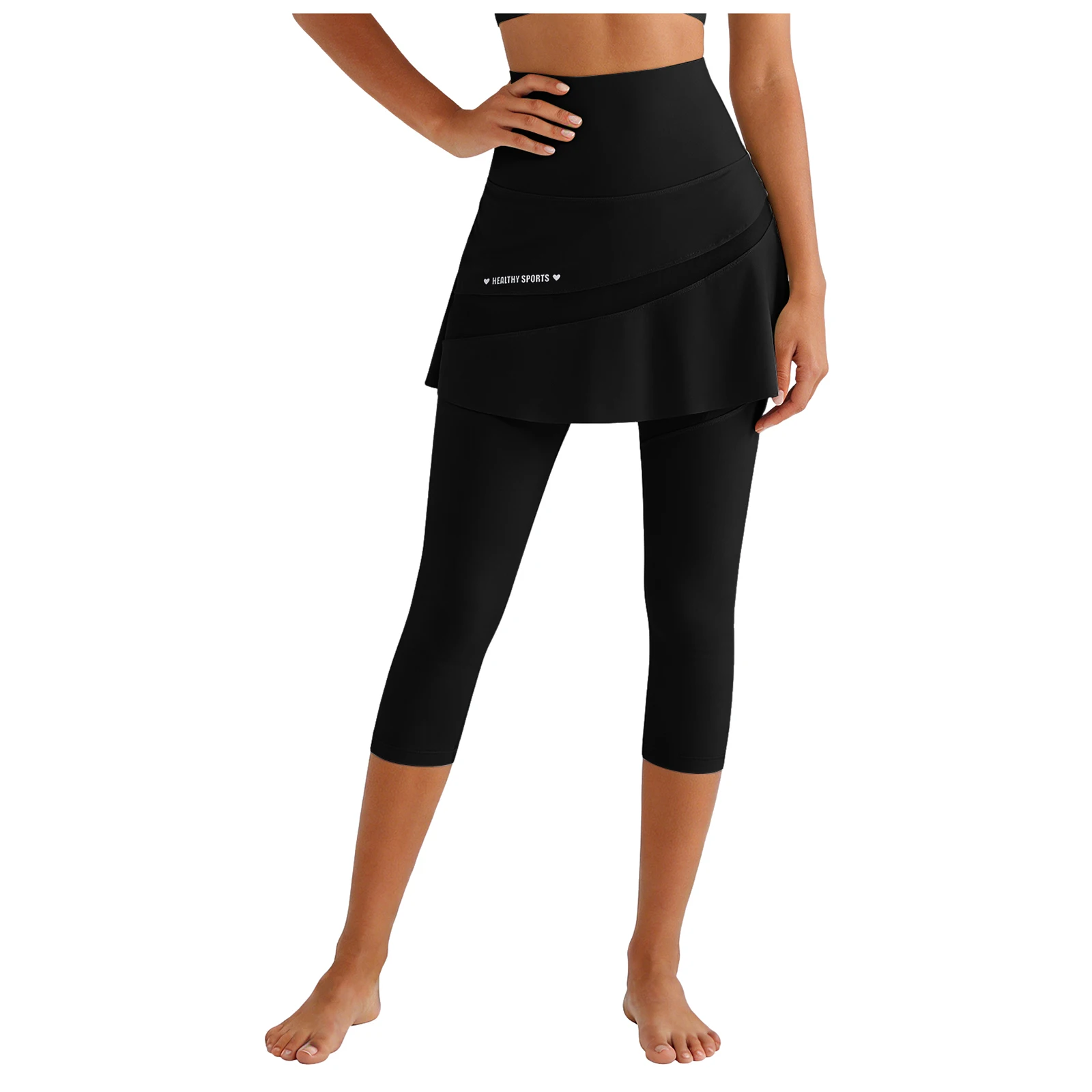 Women Yoga Tenis Skirts High Waist Fake Two Pieces Sports Leggings Quick Drying Capris Fitness Pants Athletic Running Legging