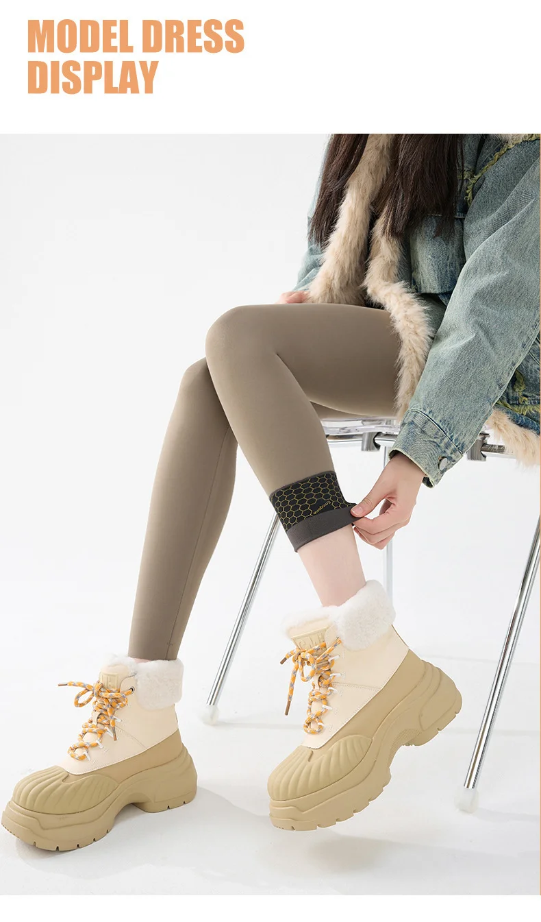 BIVIGAOS Autumn Winter Fleece Thick Shark Leggings Women's High Waist Butt Lifter Warmth Alpaca Velvet Leggings
