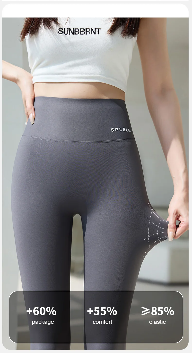 BIVIGAOS Summer Letters Ultra-Thin Shark Leggings Women High Waist Tight Fitness Leggings Seamless Sexy Sun Protection Leggings