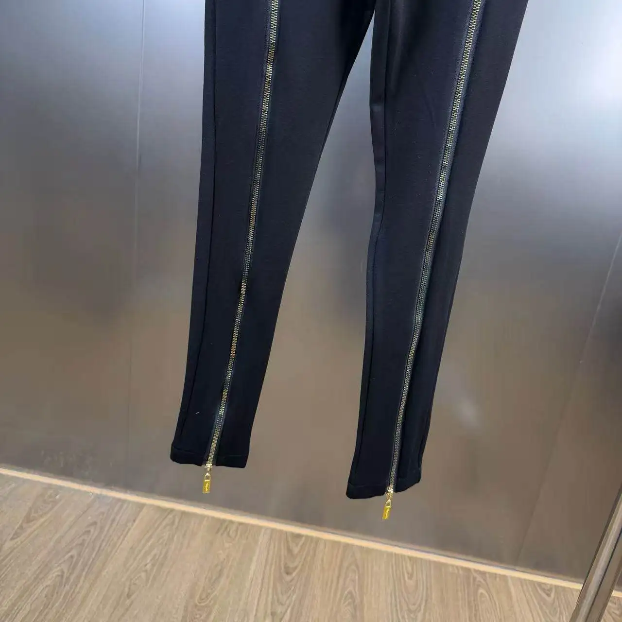 High Street Spring New High-Waisted Slimming Leggings Women's Multi-Zip Design Unique Underwear for Hip Lift and Thigh Sculpting