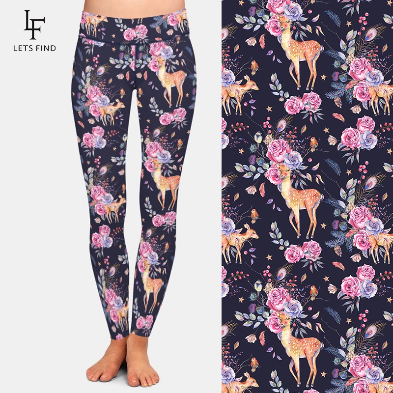 LETSFIND Hot Sale Women Leggings High Waist Sexy Women Pants 3D Plaid Print Fitness Slim Girls Stretch Leggings