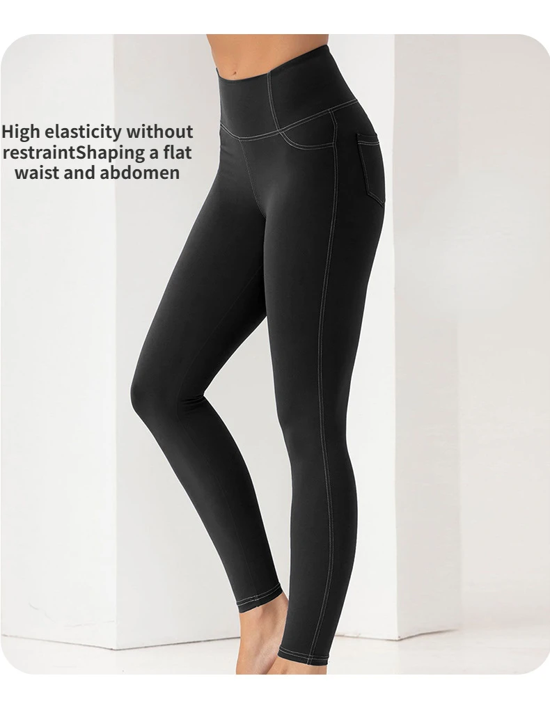 Imitation Denim Yoga Leggings with High Elasticity Slim High Waist Lifted Buttocks Sports and Fitness Fashion Leggings for Women