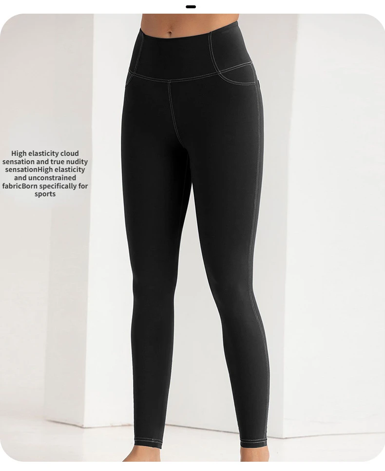 Imitation Denim Yoga Leggings with High Elasticity Slim High Waist Lifted Buttocks Sports and Fitness Fashion Leggings for Women