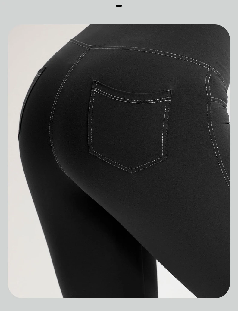 Imitation Denim Yoga Leggings with High Elasticity Slim High Waist Lifted Buttocks Sports and Fitness Fashion Leggings for Women