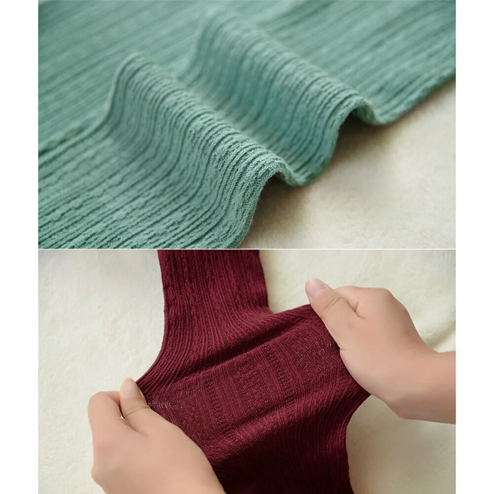 Women Thermal Knitted Footed Tights Warm Breathable Cotton Pantyhose Winter High Stretch Stockings High Quality