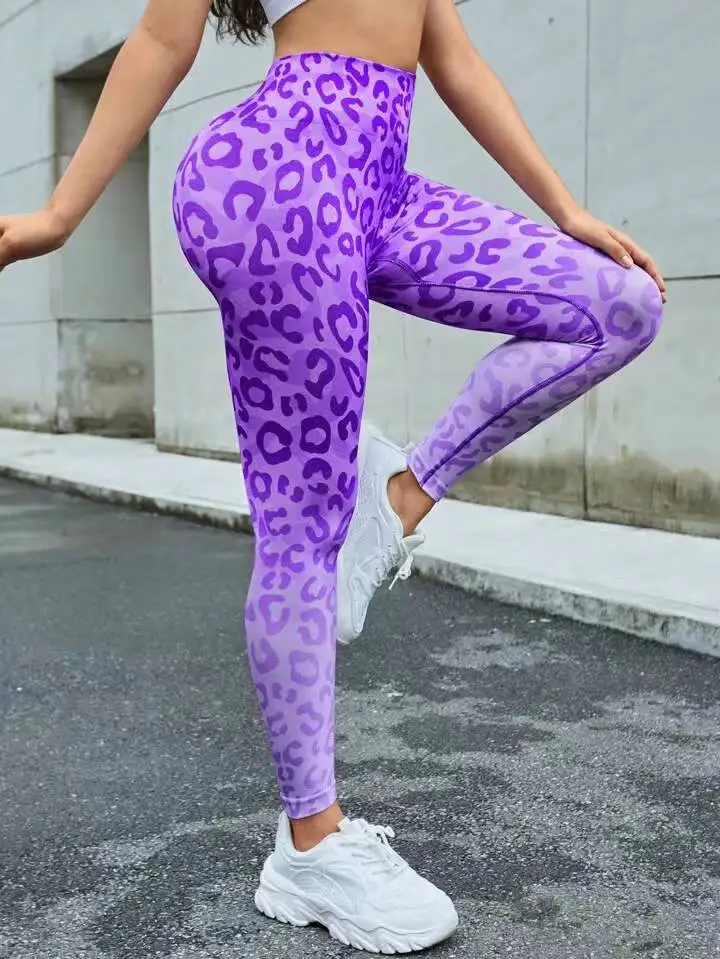 Leopard Print Seamless Leggings Fitness Women High Waist Sexy Yoga Pants Scrunch Butt Booty Leggins Gym JoggingFemale Clothes