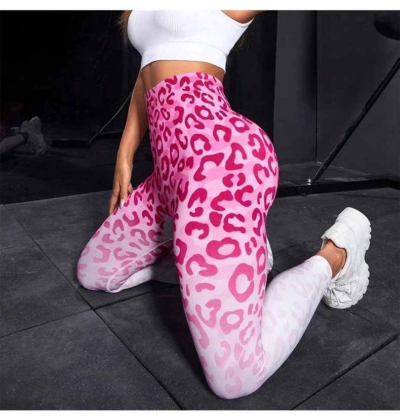 Leopard Print Seamless Leggings Fitness Women High Waist Sexy Yoga Pants Scrunch Butt Booty Leggins Gym JoggingFemale Clothes