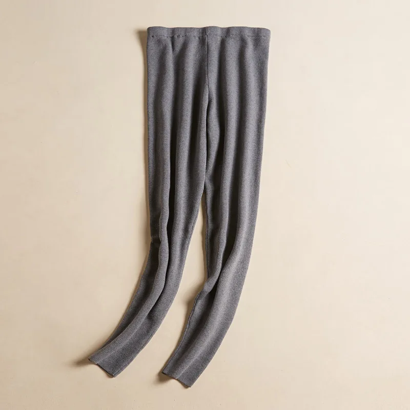 Thickened Silk Cashmere Blended Leggings Autumn Women's Warm Pencil Boots Wool Pants