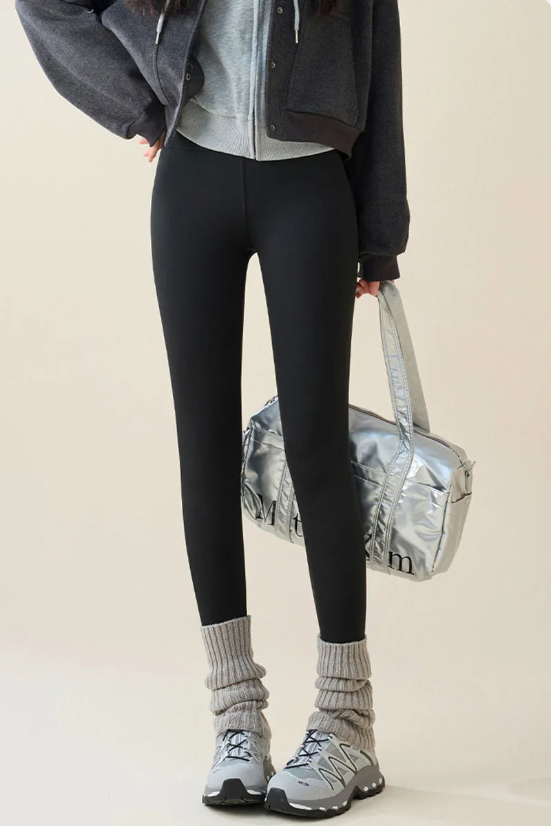2025 New Women's Sharkskin Pants Winter Elastic Slim Thin Leg Yoga Leggings Female High Waist Thicken Plus Velvet Warm Leggings