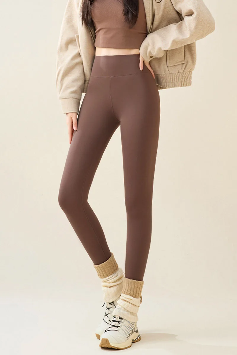 2025 New Women's Sharkskin Pants Winter Elastic Slim Thin Leg Yoga Leggings Female High Waist Thicken Plus Velvet Warm Leggings