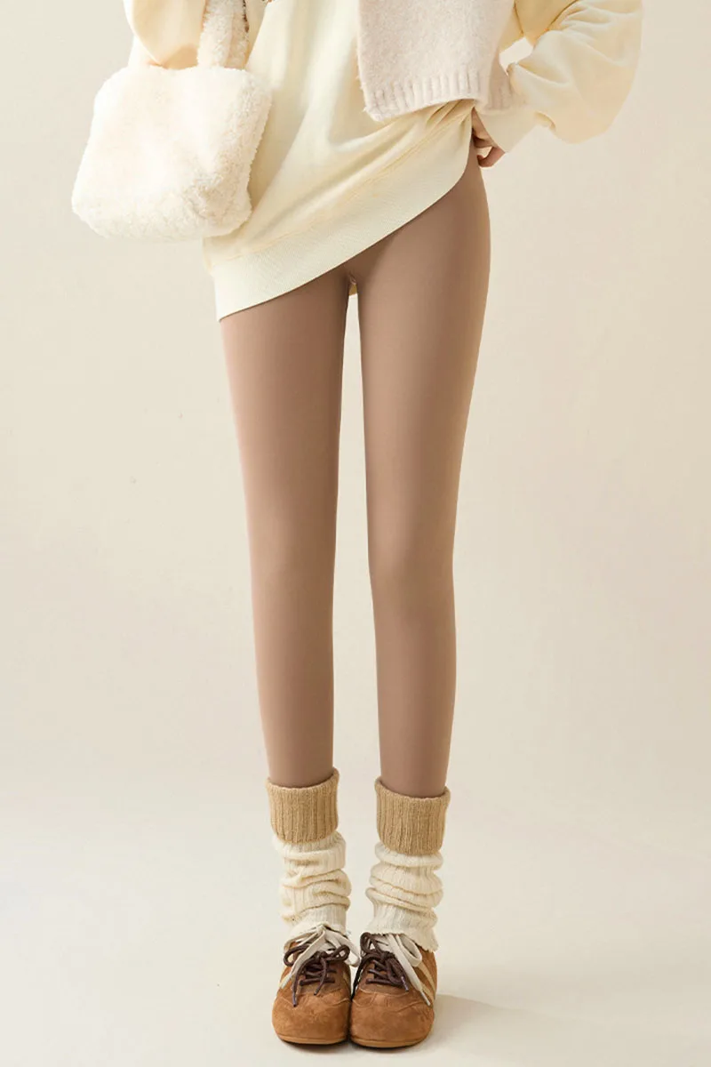 2025 New Women's Sharkskin Pants Winter Elastic Slim Thin Leg Yoga Leggings Female High Waist Thicken Plus Velvet Warm Leggings