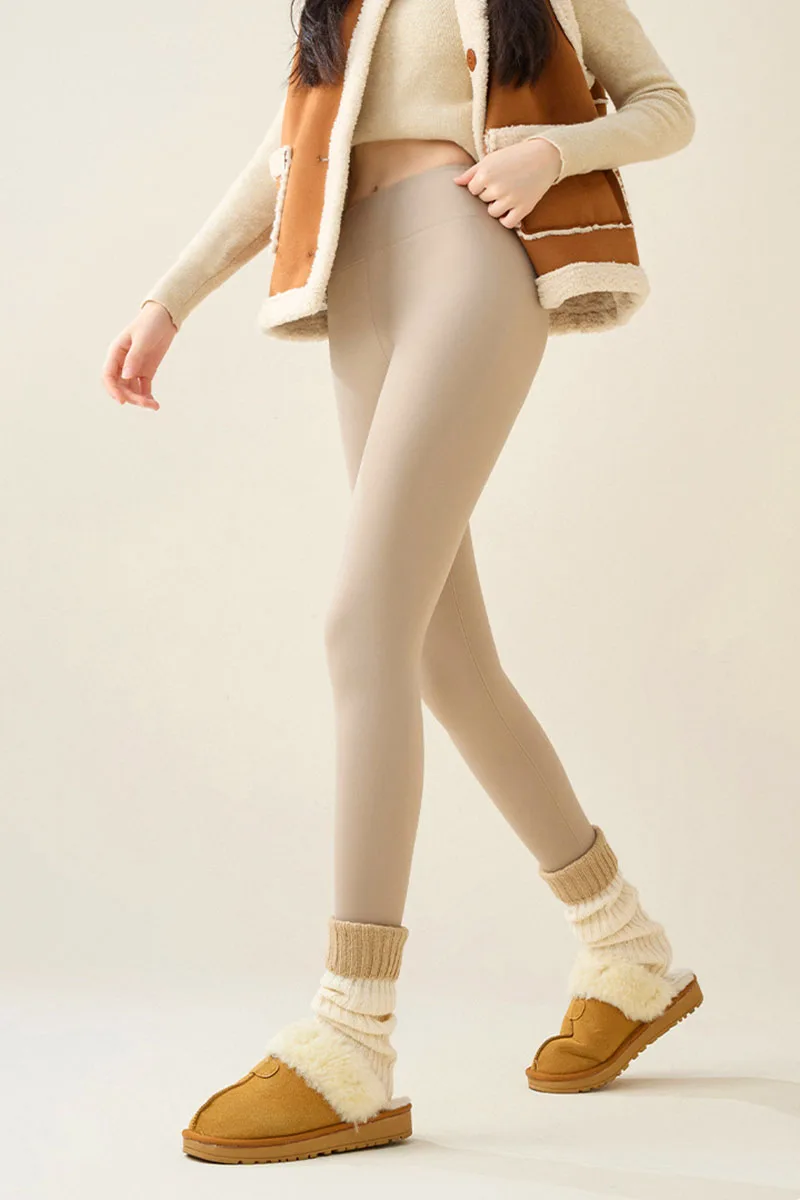 2025 New Women's Sharkskin Pants Winter Elastic Slim Thin Leg Yoga Leggings Female High Waist Thicken Plus Velvet Warm Leggings