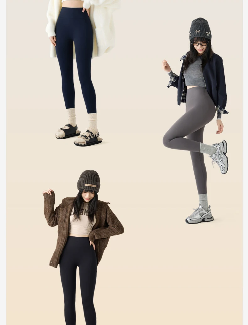 BIVIGAOS Autumn New Thin Brushed Fleece Shaping Sharkskin Leggings Women Seamless Tight Sexy Sports Yoga Fitness Leggings Spring
