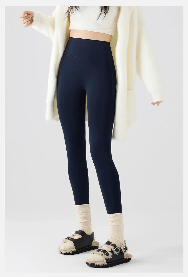 BIVIGAOS Autumn New Thin Brushed Fleece Shaping Sharkskin Leggings Women Seamless Tight Sexy Sports Yoga Fitness Leggings Spring