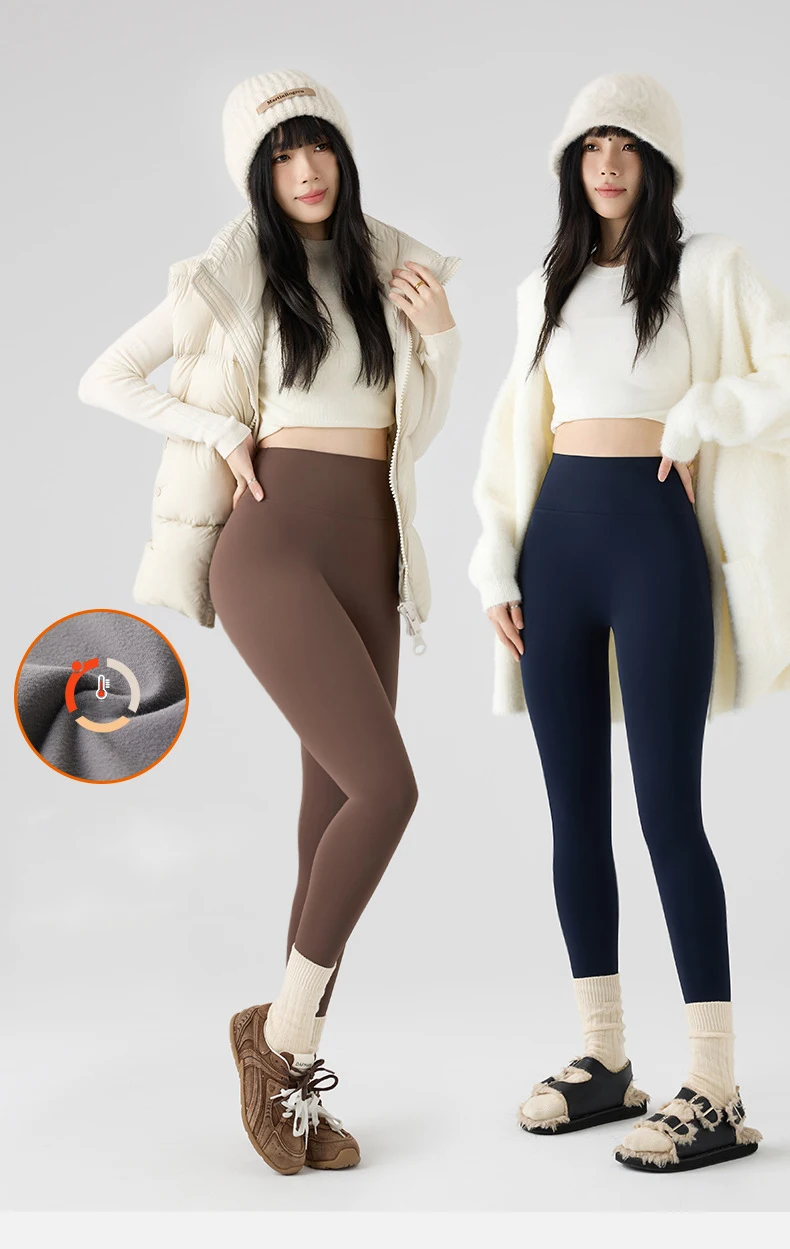 BIVIGAOS Autumn New Thin Brushed Fleece Shaping Sharkskin Leggings Women Seamless Tight Sexy Sports Yoga Fitness Leggings Spring
