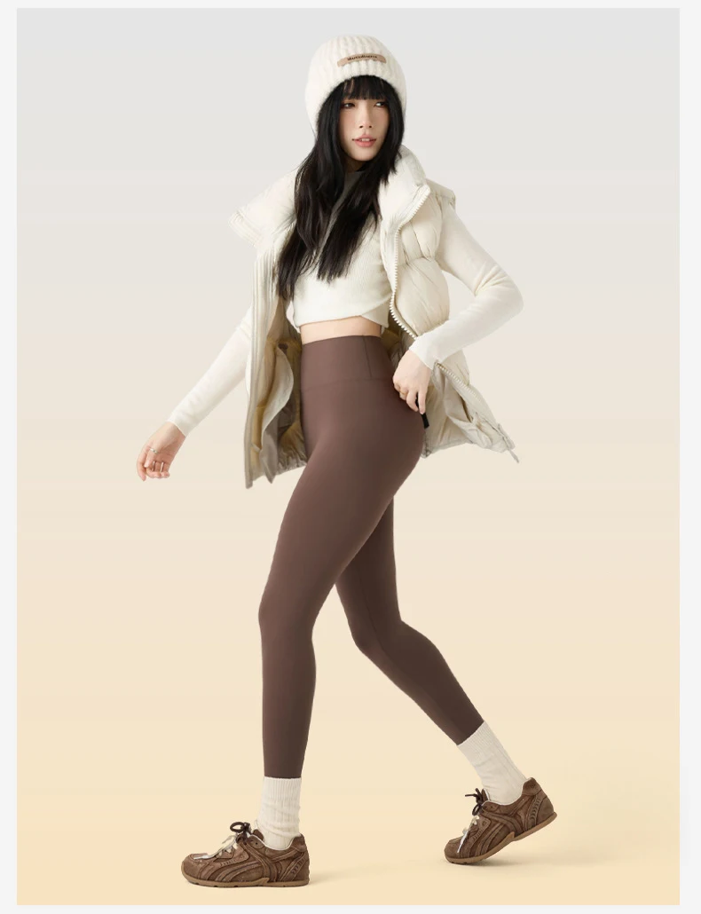BIVIGAOS Autumn New Thin Brushed Fleece Shaping Sharkskin Leggings Women Seamless Tight Sexy Sports Yoga Fitness Leggings Spring