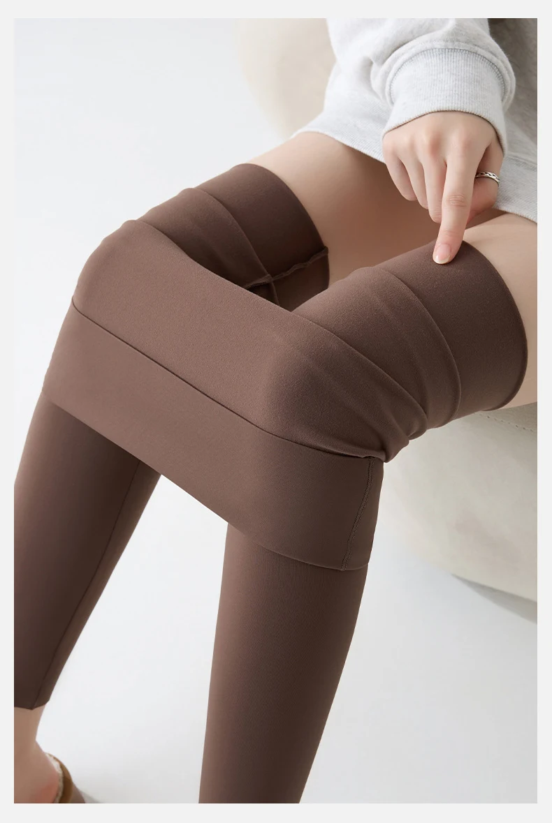 BIVIGAOS Autumn New Thin Brushed Fleece Shaping Sharkskin Leggings Women Seamless Tight Sexy Sports Yoga Fitness Leggings Spring