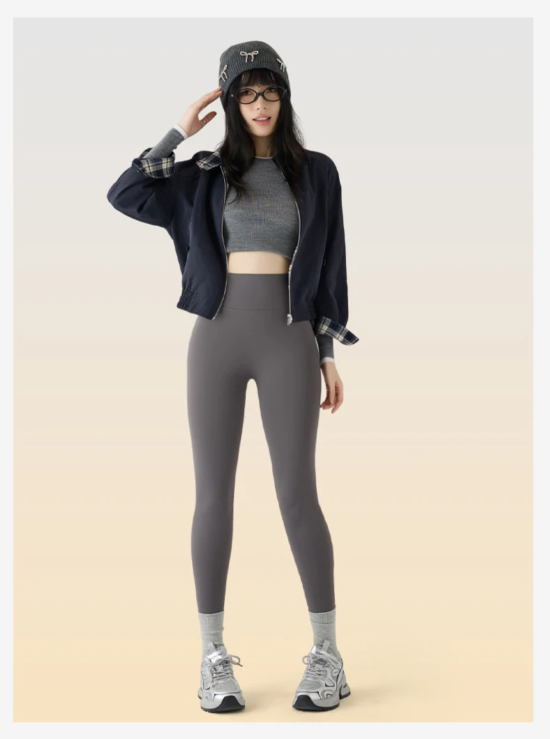 BIVIGAOS Autumn New Thin Brushed Fleece Shaping Sharkskin Leggings Women Seamless Tight Sexy Sports Yoga Fitness Leggings Spring