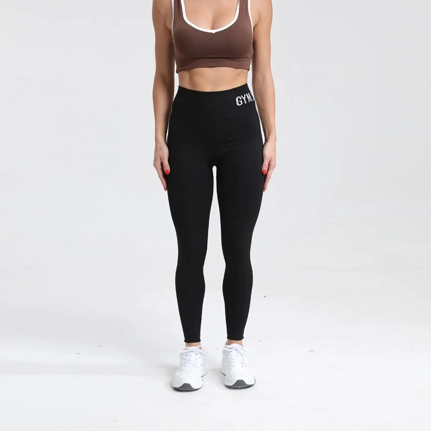 New Color-Blocking Letter Leggings Women Gym High Waist Yoga Pants Seamless Hip Lift Fitness Tights Quick Dry Workout Pants