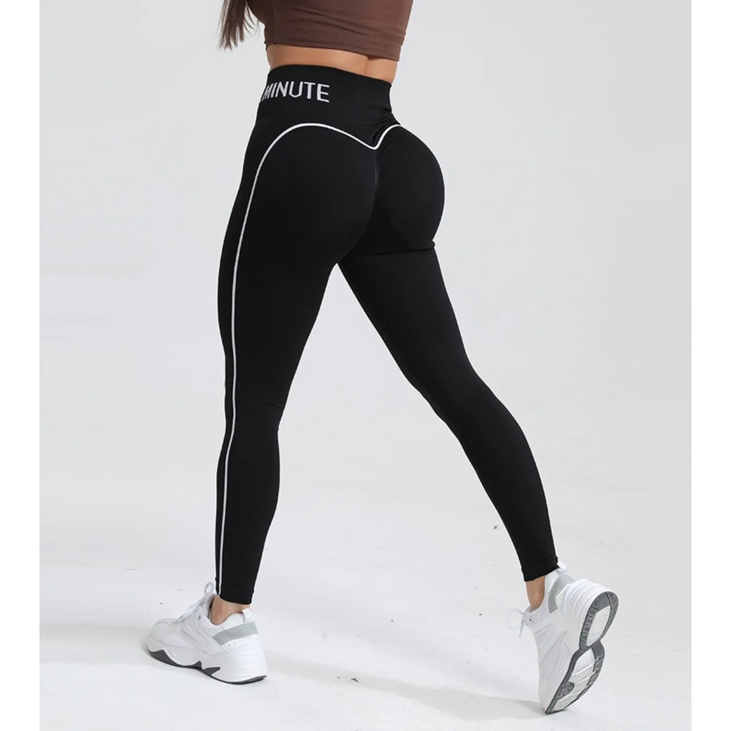 New Color-Blocking Letter Leggings Women Gym High Waist Yoga Pants Seamless Hip Lift Fitness Tights Quick Dry Workout Pants
