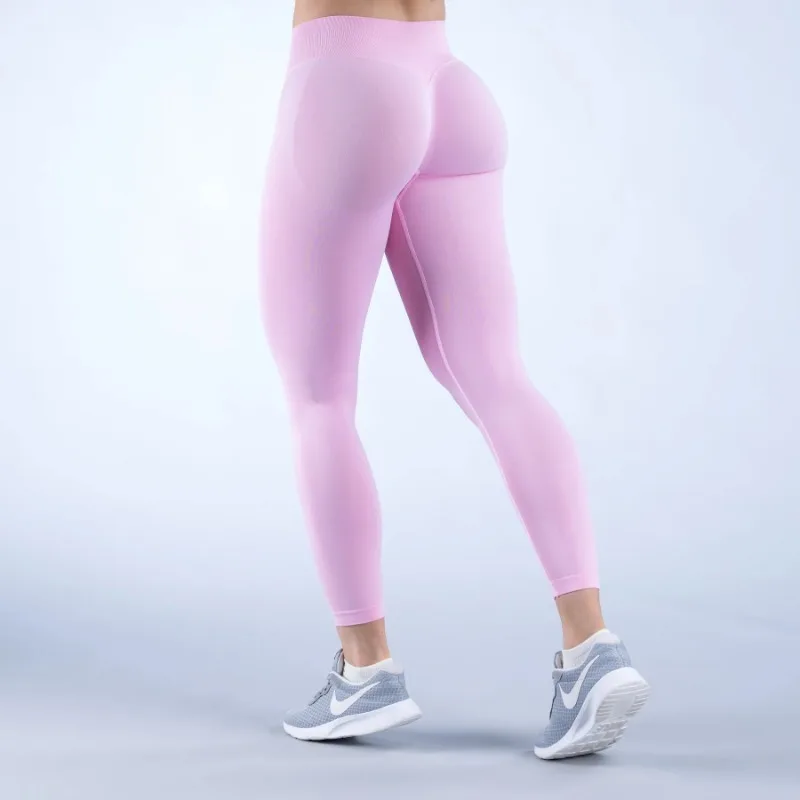 Seamless Yoga Leggings Women Three Waist Pleats Sports Fitness Trousers Sexy Hip Liftting Lowed-waist Fashionable Leggings
