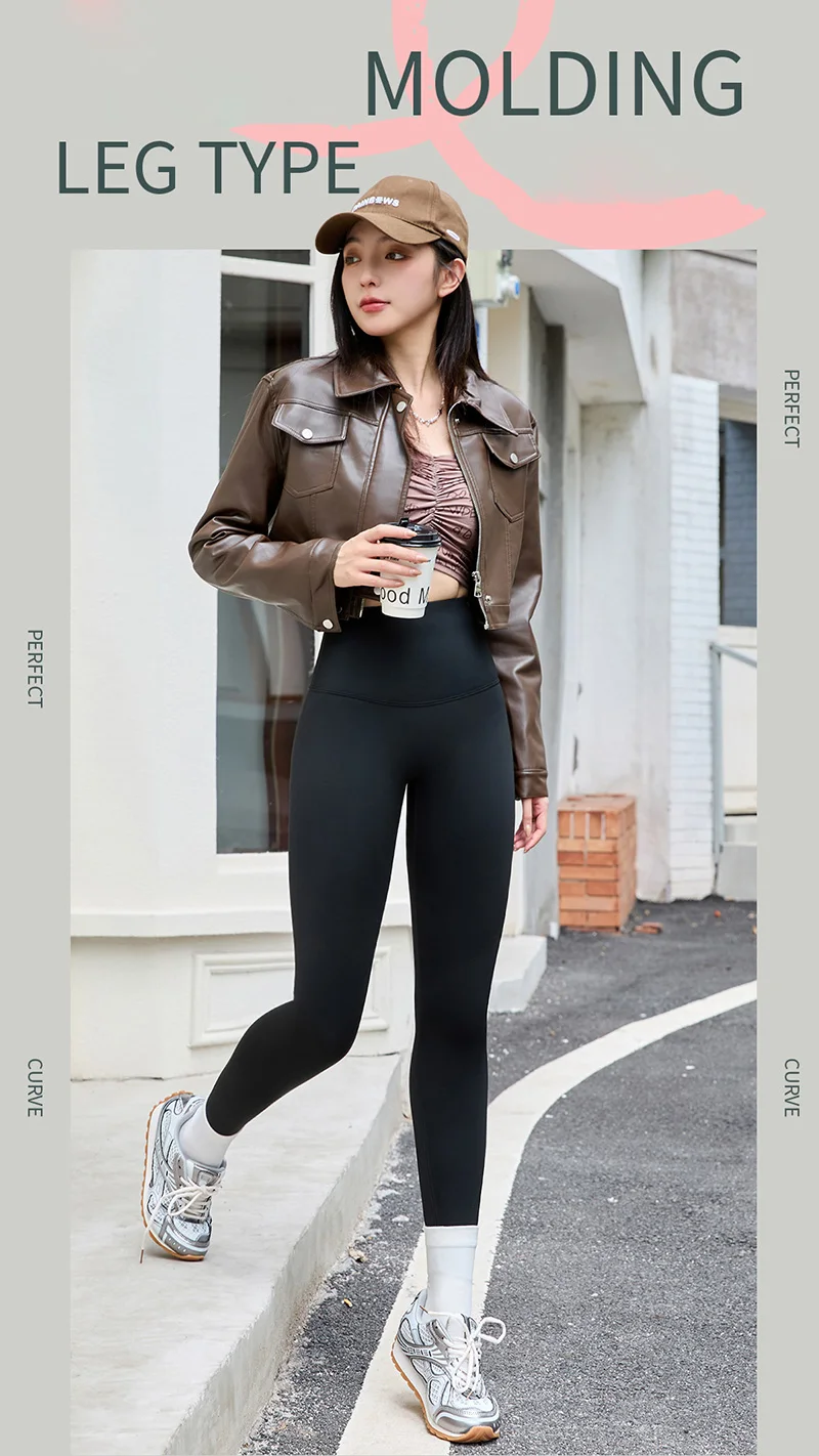 BIVIGAOS Grey Fleece Warm Sharkskin Leggings Women Autumn Winter High Waist Tight Slimming Push Up Butt Lifter Casual Leggings