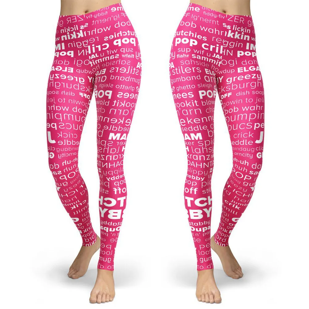 Black Design Skinny Striped Printed Sport Women Leggings Tight Push Up Pants Femme Fitness Hiking High Waist Gym Leggins Clothes