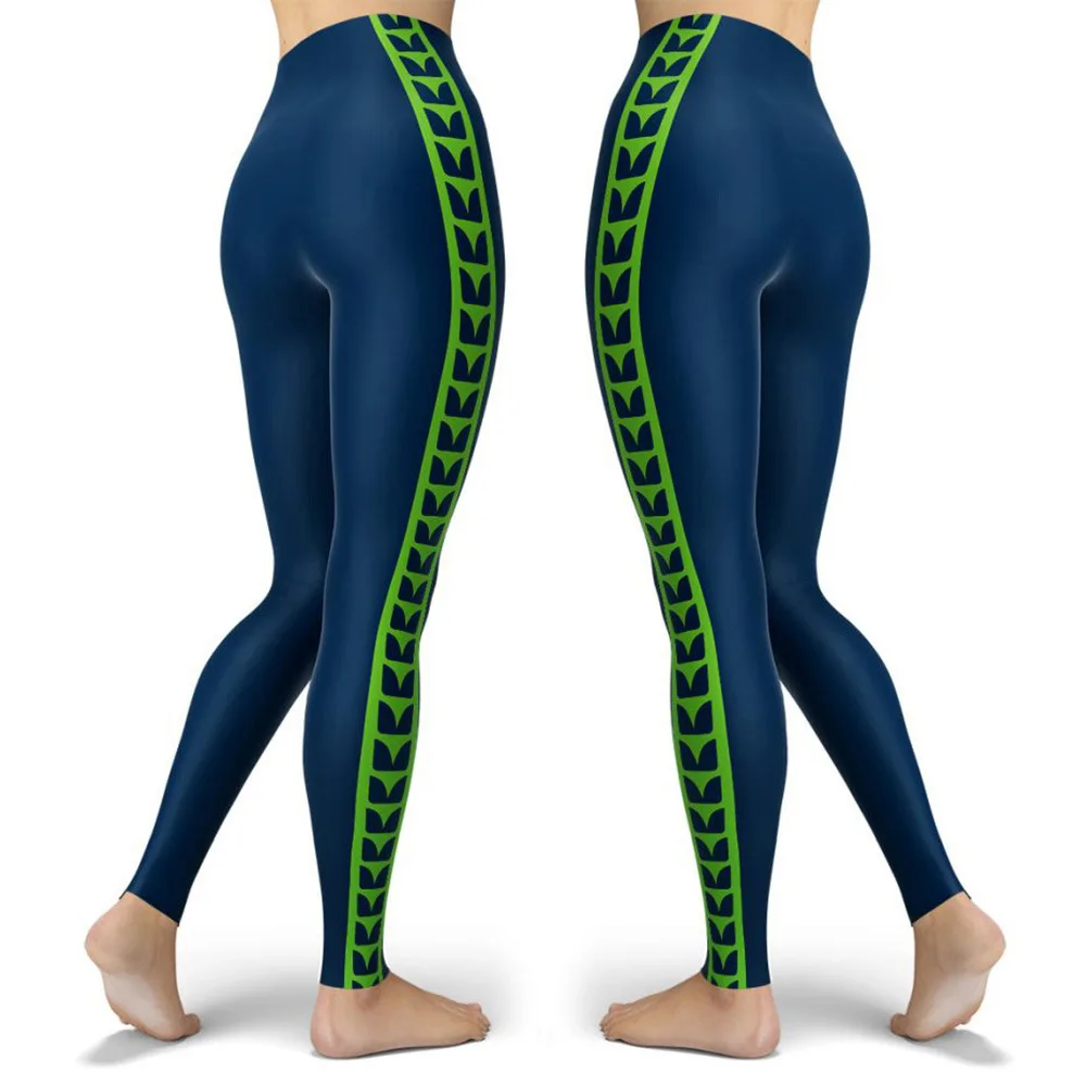 Black Design Skinny Striped Printed Sport Women Leggings Tight Push Up Pants Femme Fitness Hiking High Waist Gym Leggins Clothes
